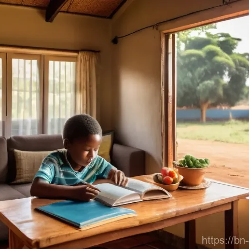 짐바브웨 생활 물가 비교 - **Prompt:** A cozy and well-maintained living room inside a three-bedroom cottage or a standard apar...