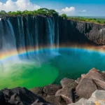 빅토리아 폭포 관광 팁 - 7 kilometers wide. A dense, ethereal spray, referred to as 'Mosi-oa-Tunya' (The Smoke That Thunders)...