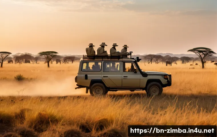 짐바브웨 여행 안전 주의사항 - **Prompt: "Zimbabwean Safari: Responsible Wildlife Observation"**
    A vibrant, cinematic image cap...