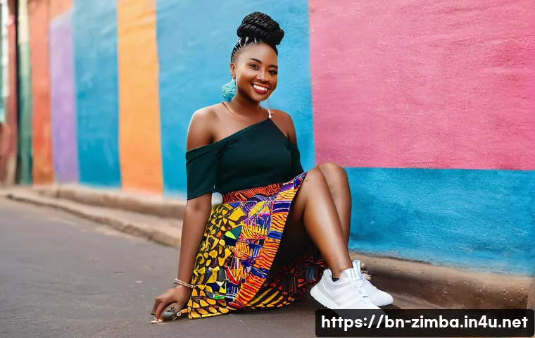 짐바브웨에서 인스타그램 유명인 - **Vibrant Harare Fashionista:** A stylish young Zimbabwean woman, mid-20s, with a warm smile, confid...