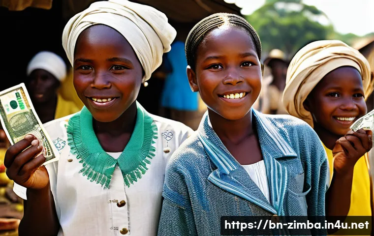 짐바브웨 화폐 역사 - **Prompt 1: Dawn of a New Era - Zimbabwe's First Currency**
    An uplifting, vibrant scene depictin...